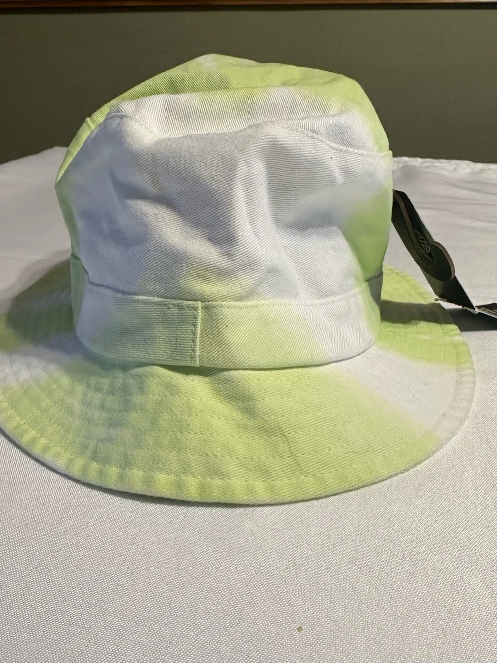 adidas Lime Green & White Tie-Dye Bucket Hat